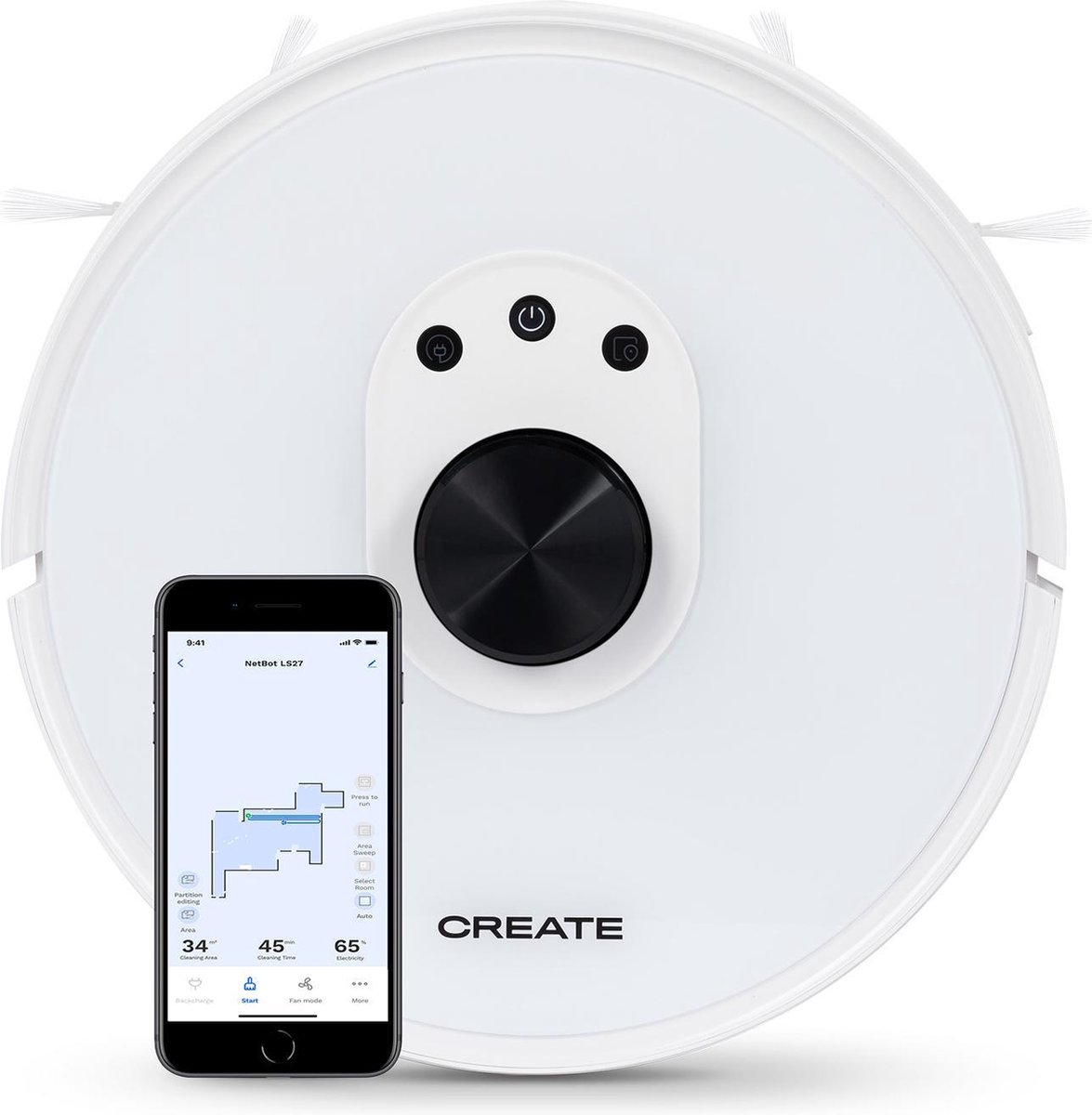 CREATE NETBOT LS27 Robotstofzuiger met Zelfontladingsbasis
