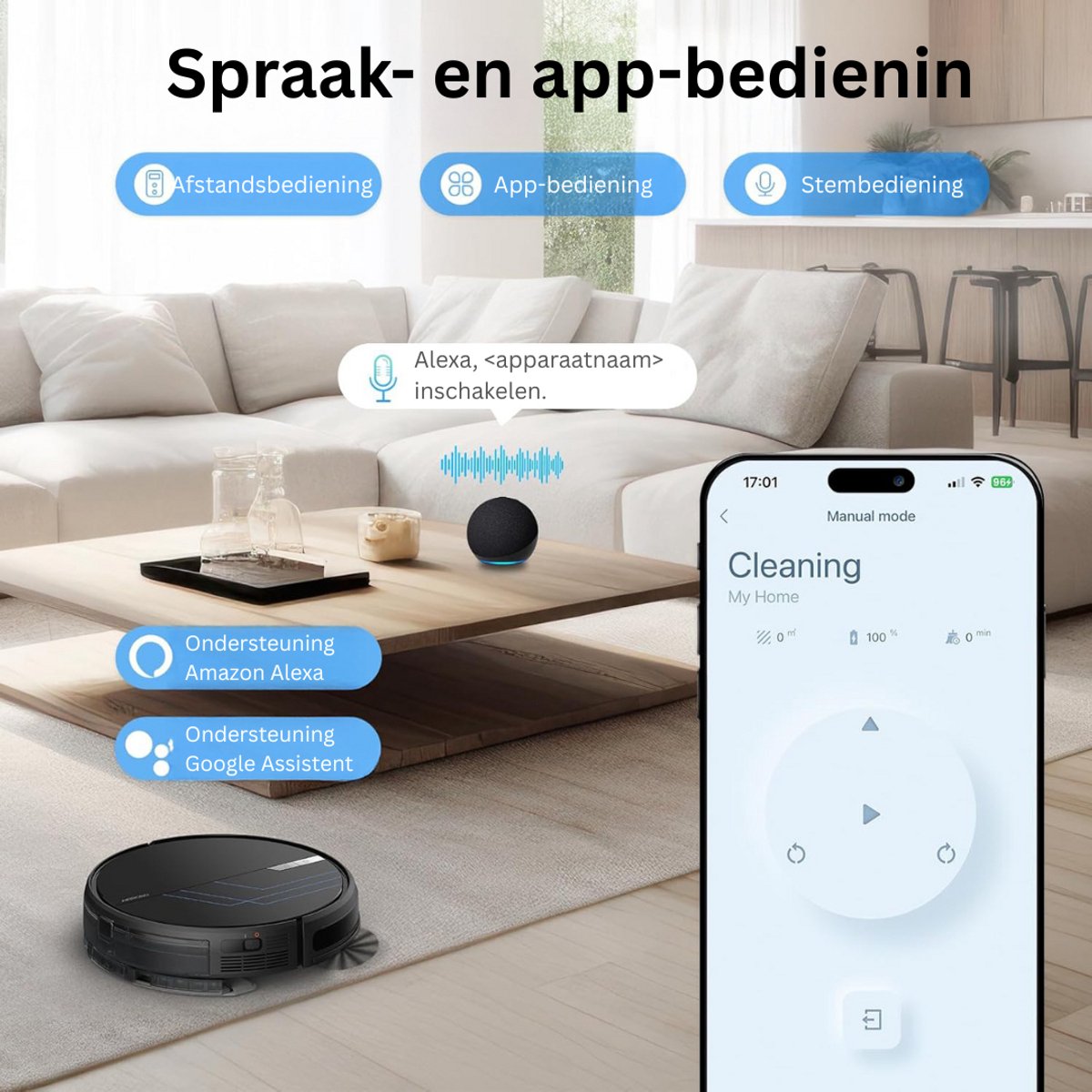DailySupplies Robotstofzuiger Huisdieren Draadloos Laadstation