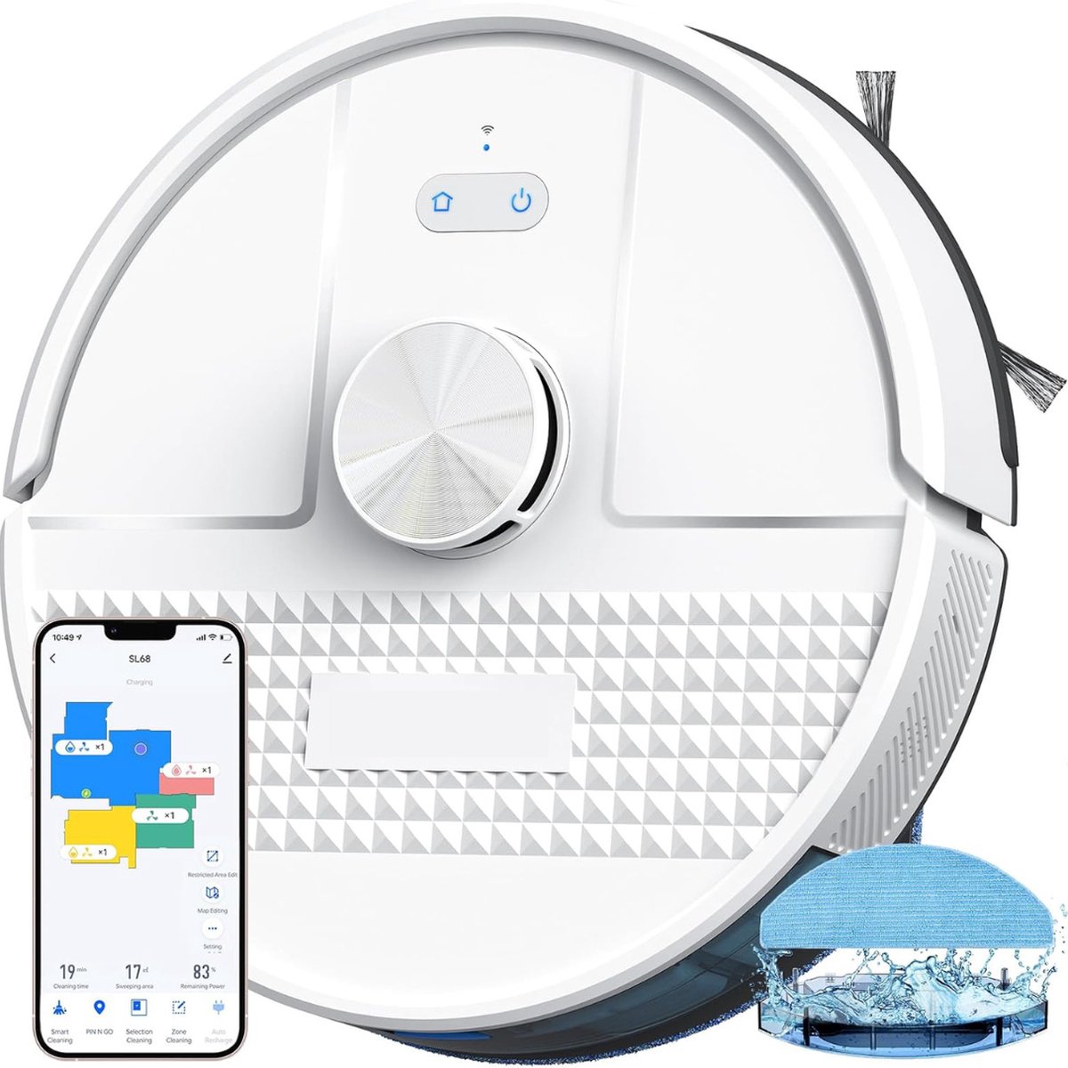 DailySupplies Robotstofzuiger met Dweilfunctie Wit