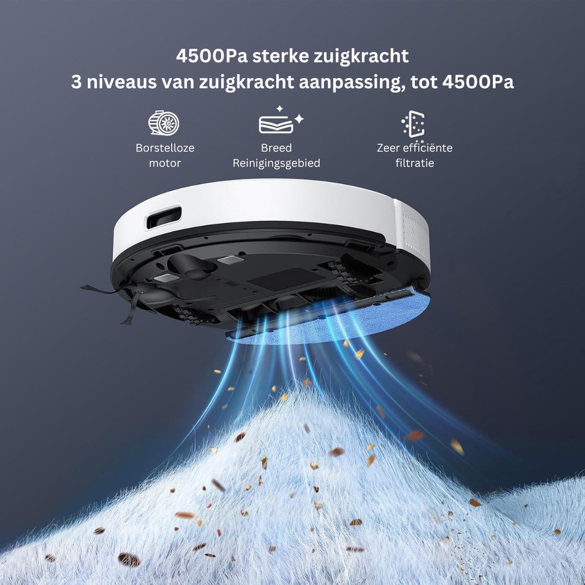 DailySupplies Robotstofzuiger met Dweilfunctie Wit