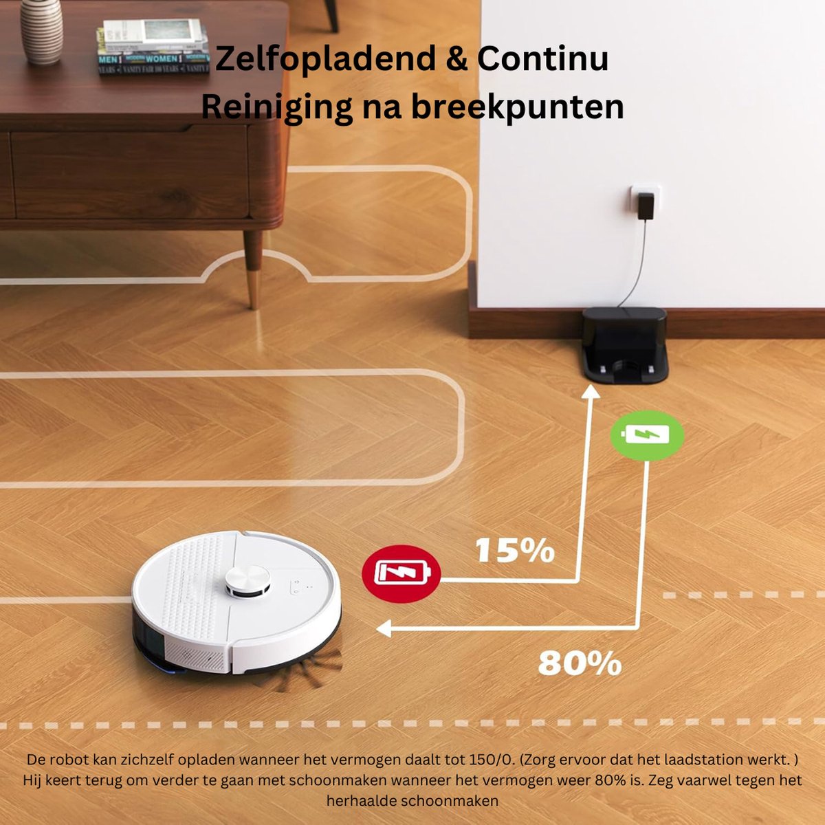 DailySupplies Robotstofzuiger met Dweilfunctie Wit