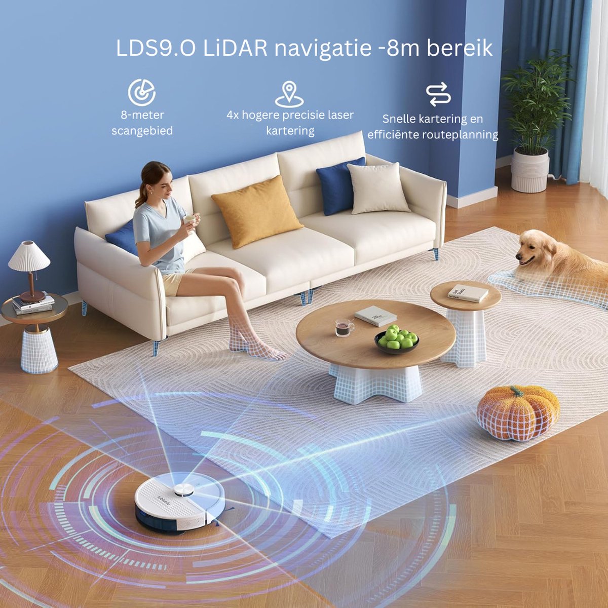 DailySupplies Robotstofzuiger met Dweilfunctie Wit