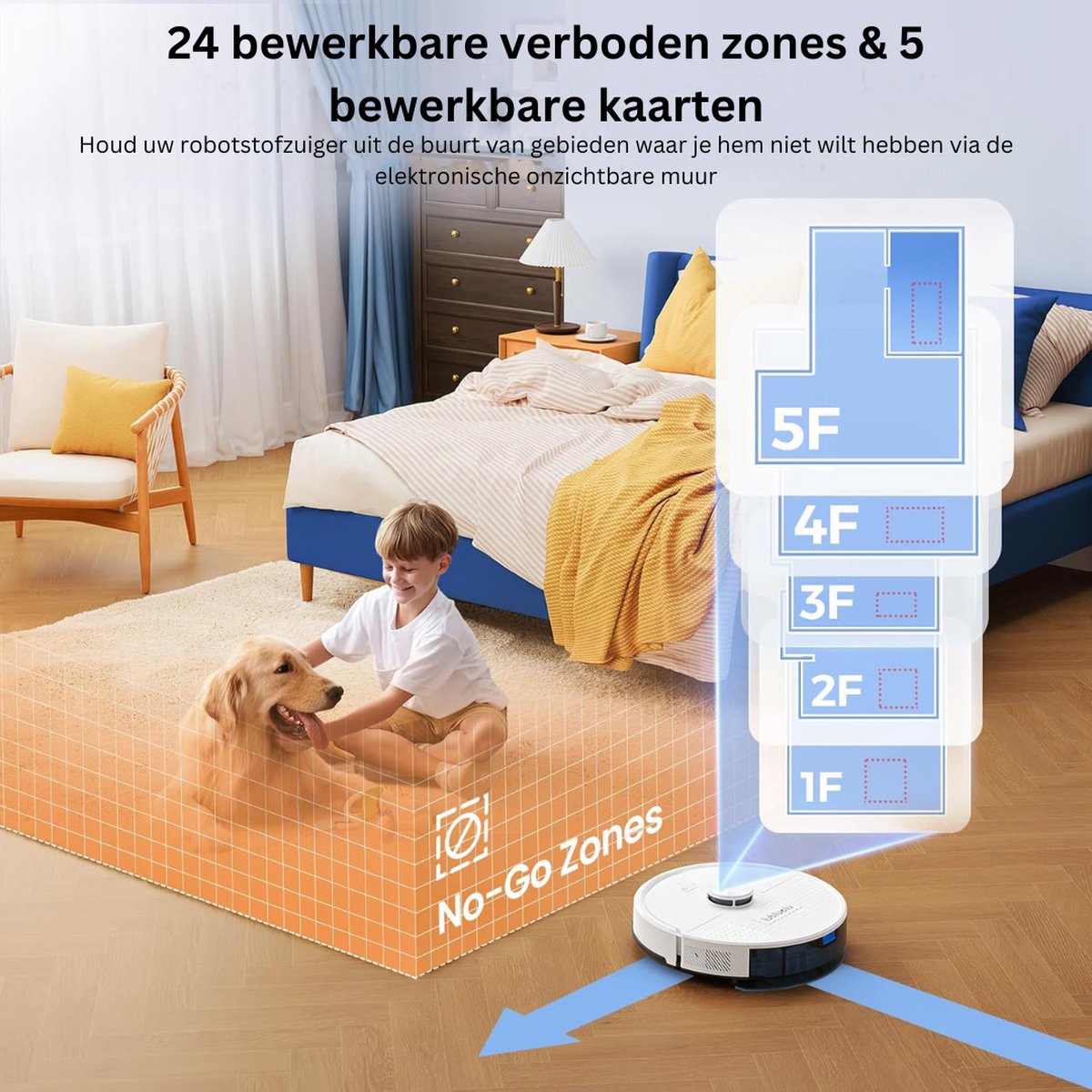 DailySupplies Robotstofzuiger met Dweilfunctie Wit