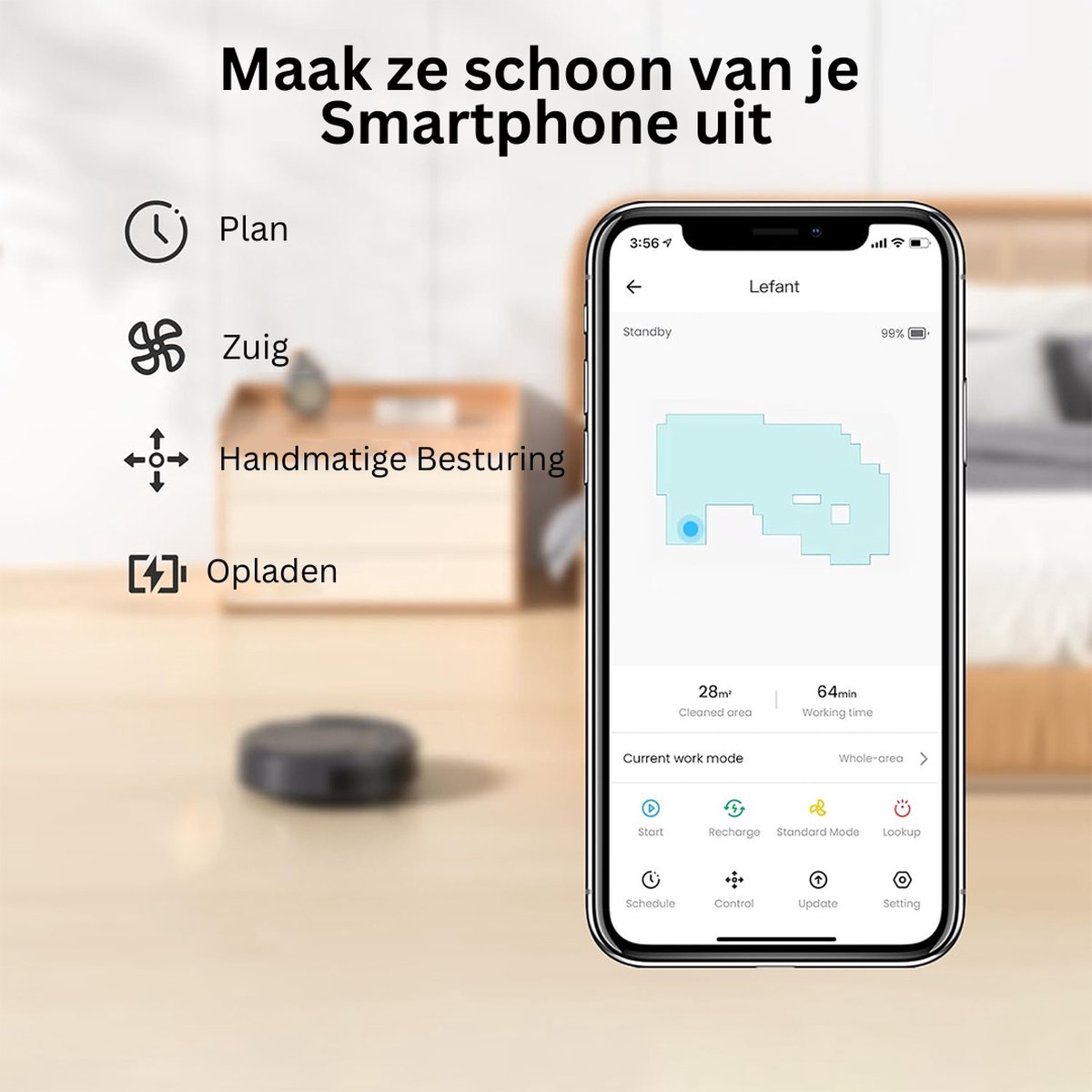 DailySupplies Robotstofzuiger met Laadstation Zwart
