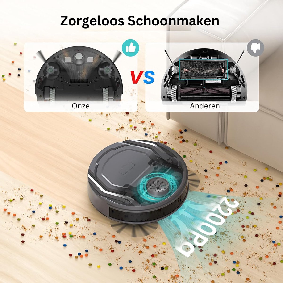 DailySupplies Robotstofzuiger met Laadstation Zwart