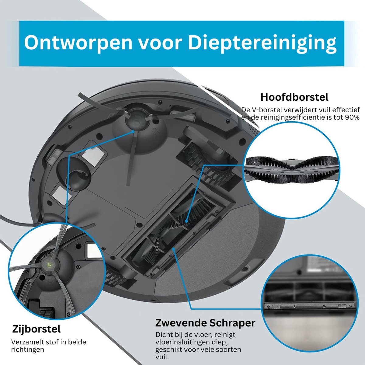 DailySupplies Robotstofzuiger met Laadstation Zwart