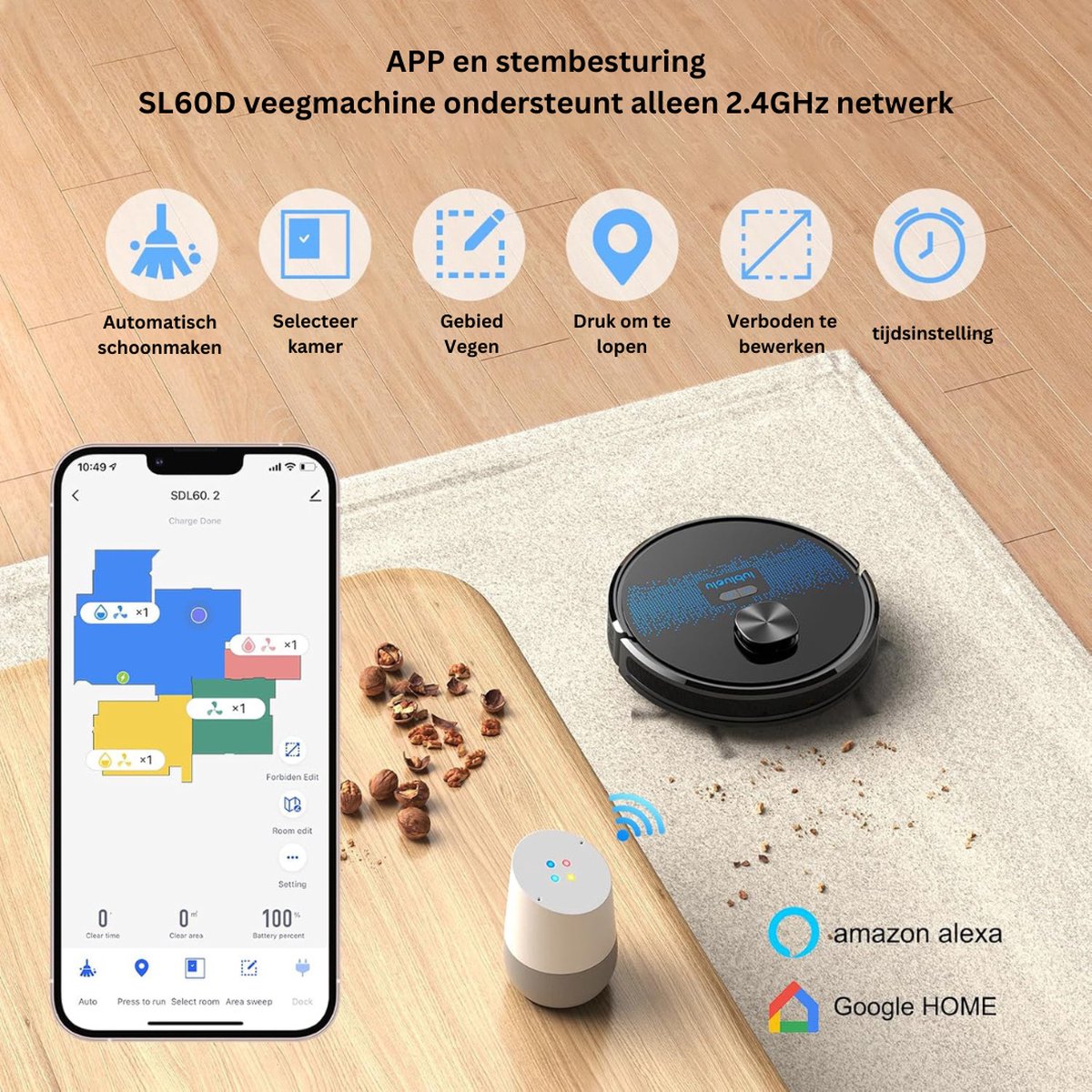DailySupplies Robotstofzuiger met Laadstation Zwart
