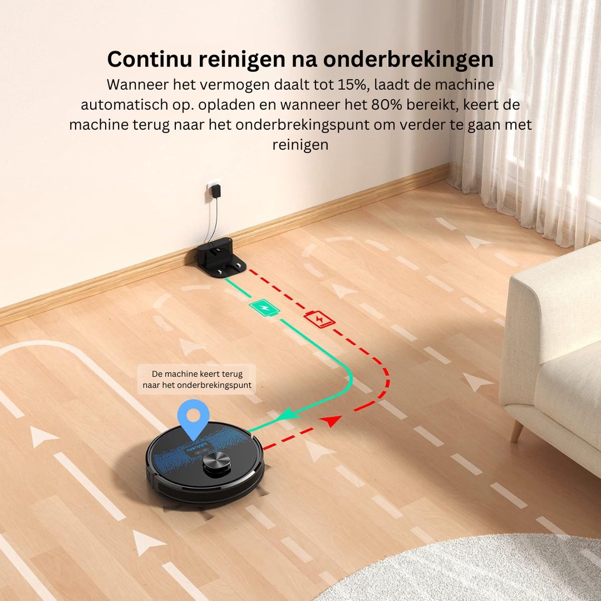 DailySupplies Robotstofzuiger met Laadstation Zwart