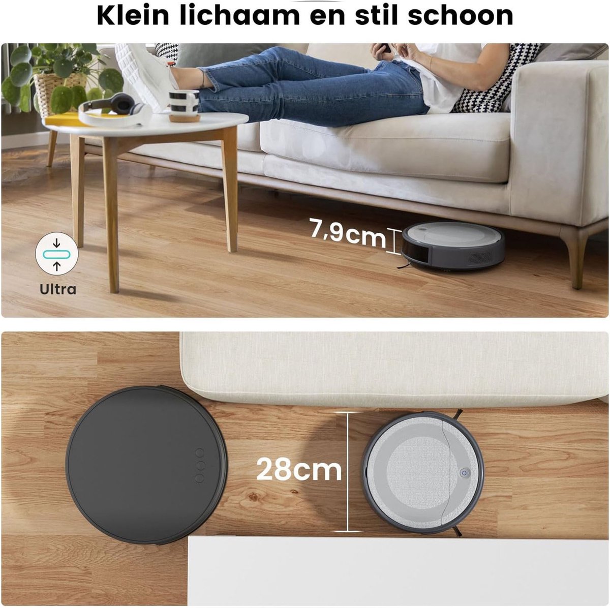 Dailysuppliess Robotstofzuiger met Dweilfunctie Grijs