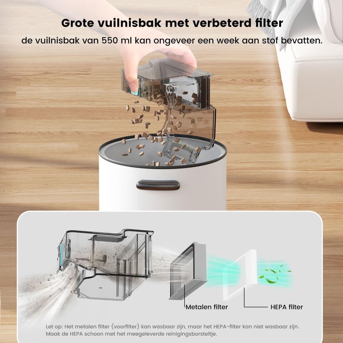 Dailysuppliess Robotstofzuiger met Dweilfunctie Grijs