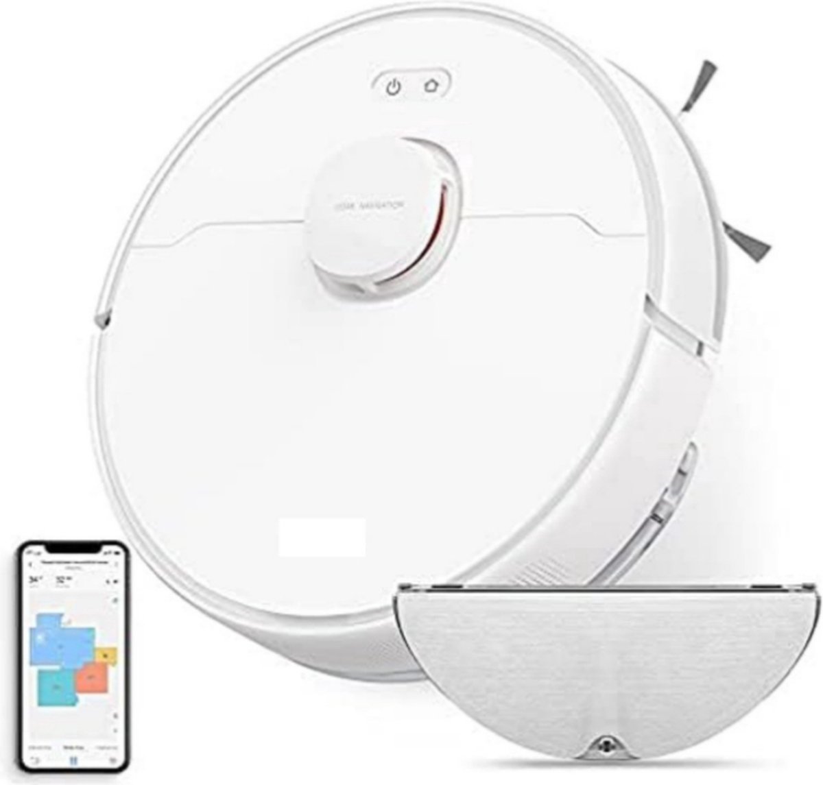Dweilrobot Robotstofzuiger Met Laadstation Wit