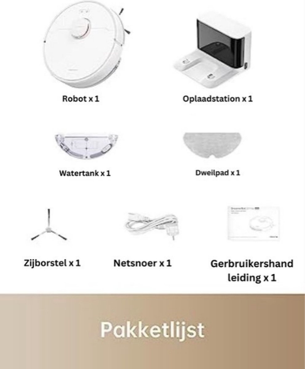 Dweilrobot Robotstofzuiger Met Laadstation Wit
