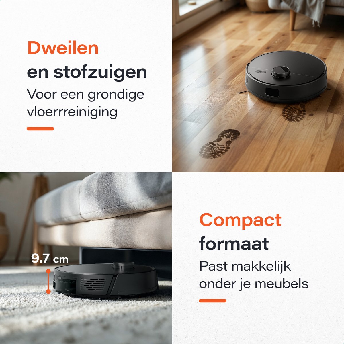 Ecopro Skoov Robotstofzuiger met Dweilfunctie en Laadstation