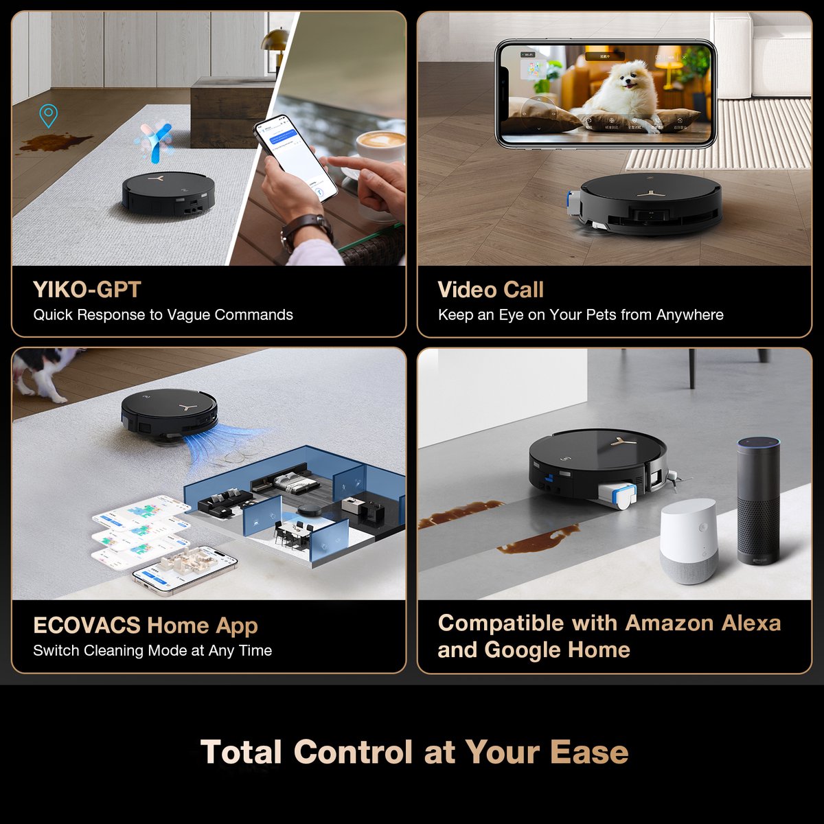 Ecovacs DEEBOT X8 PRO OMNI Black Robotstofzuiger
