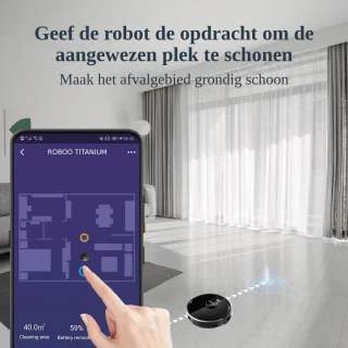 Efzaki Roboo Titanium RT453 Robotstofzuiger Zwart