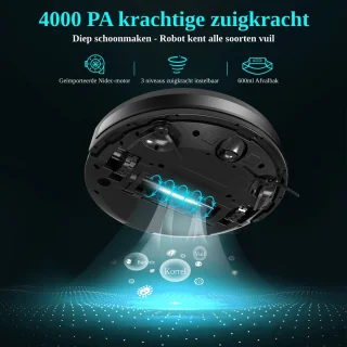Efzaki Roboo Titanium RT453 Robotstofzuiger Zwart