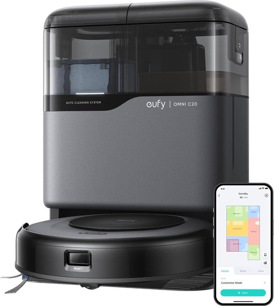 eufy Clean Omni C20 Robotstofzuiger met Reinigingsstation Zwart