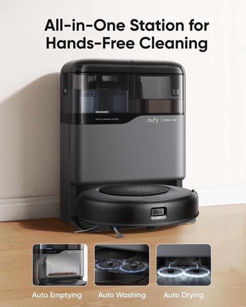 eufy Clean Omni C20 Robotstofzuiger Zwart