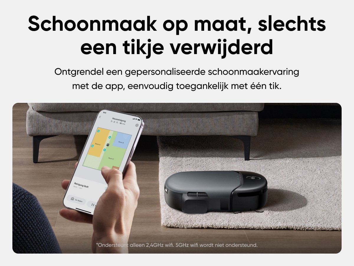 eufy Clean S1 HydroJet Robotstofzuiger met Moppfunctie en All-in-One Station