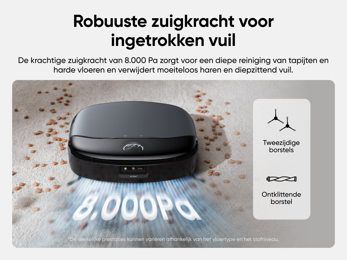 eufy Clean S1 HydroJet Robotstofzuiger met Moppfunctie en All-in-One Station