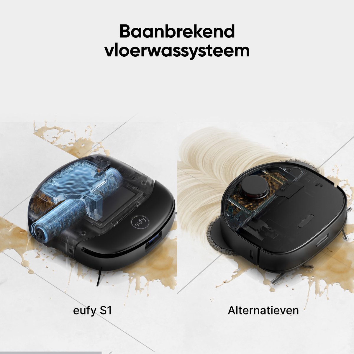 eufy Clean S1 HydroJet Robotstofzuiger met Moppfunctie en All-in-One Station