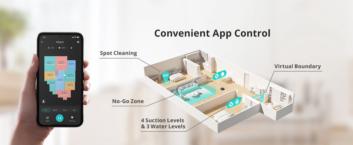 eufy RoboVac LR30 Hybrid+ robotstofzuiger en dweil