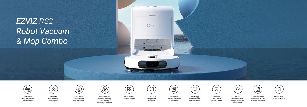 EZVIZ RS2 Robotstofzuiger Wit