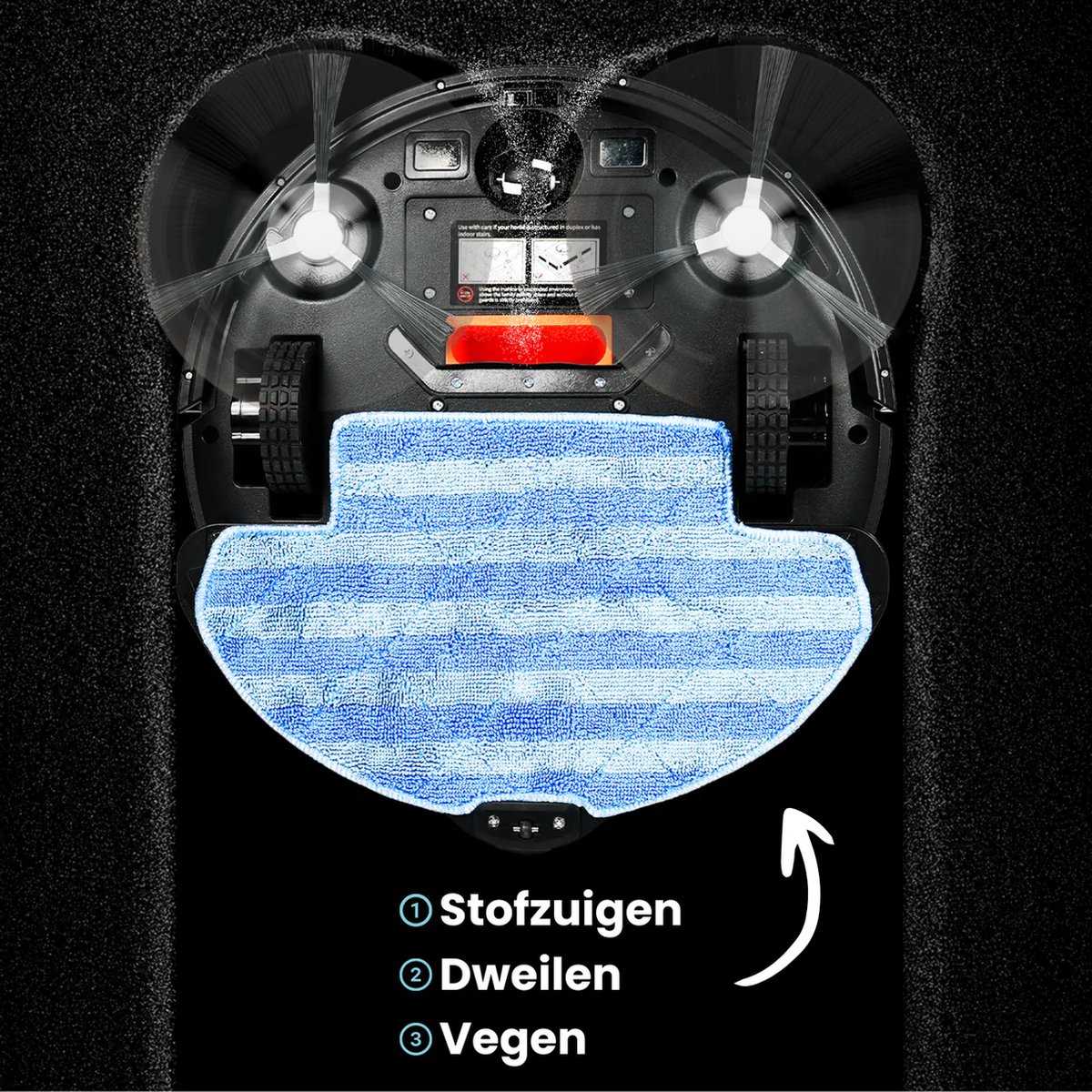 Gologi Robotstofzuiger met Dweilfunctie Zwart