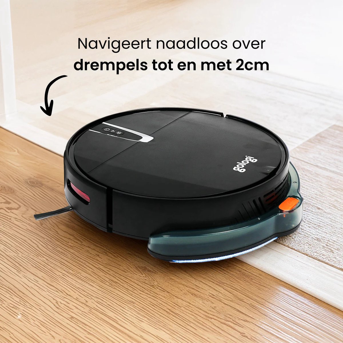 Gologi Robotstofzuiger met Dweilfunctie Zwart