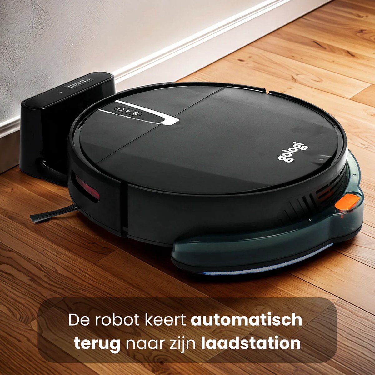 Gologi Robotstofzuiger met Dweilfunctie Zwart