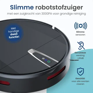Gologi Robotstofzuiger met Dweilfunctie Zwart