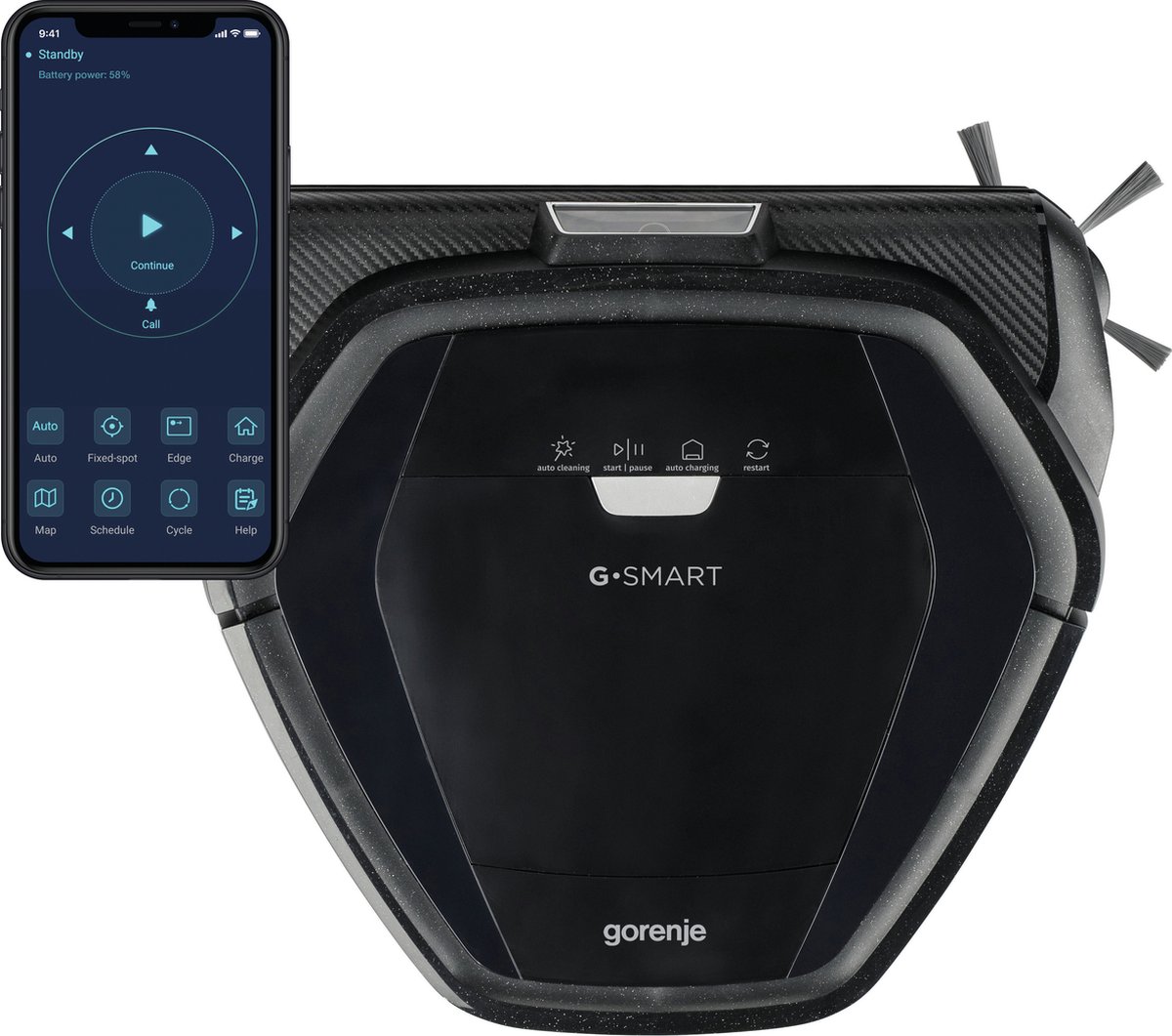 Gorenje RVC216BK Robotstofzuiger Zwart
