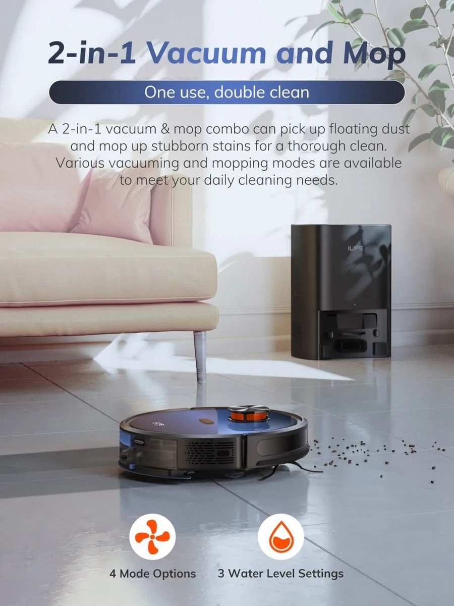 Hanimo Ilife T10S Robotstofzuiger Zwart