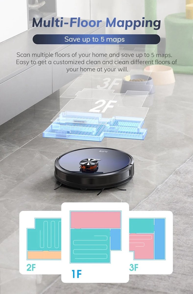 Hanimo Ilife T10S Robotstofzuiger Zwart