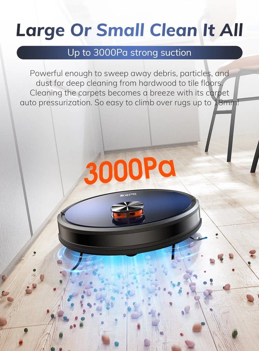 Hanimo Ilife T10S Robotstofzuiger Zwart