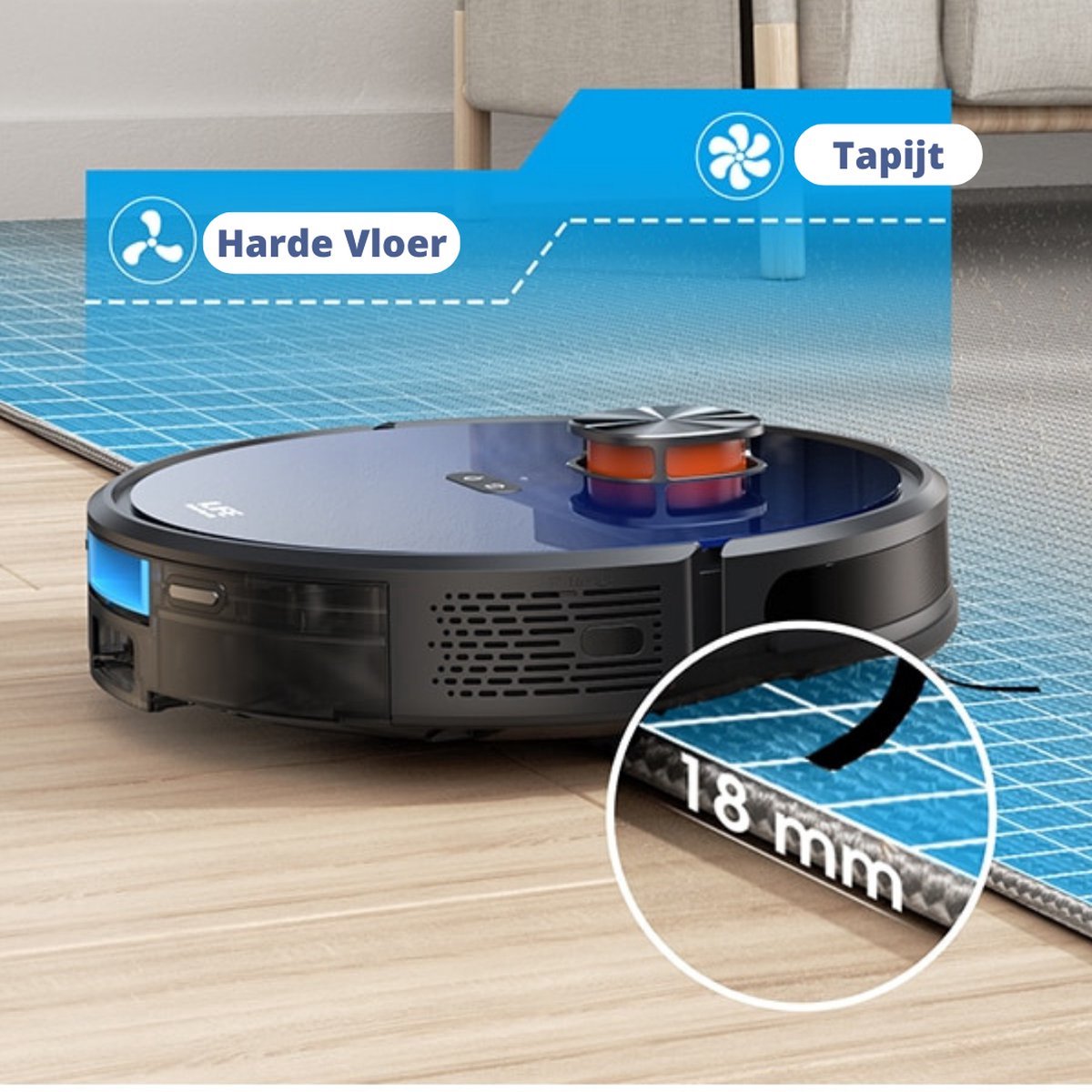 Happyment Robotstofzuiger met Dweilfunctie en Laadstation