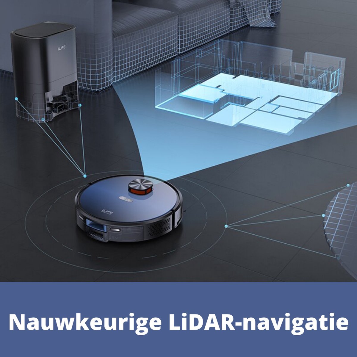 Happyment Robotstofzuiger met Dweilfunctie en Laadstation