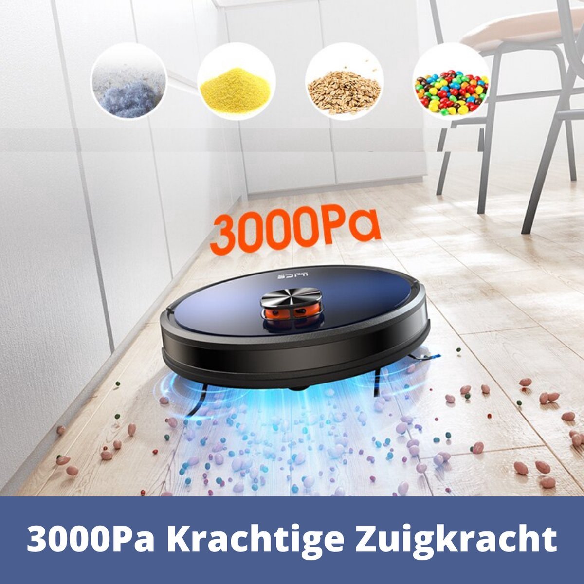 Happyment Robotstofzuiger met Dweilfunctie en Laadstation