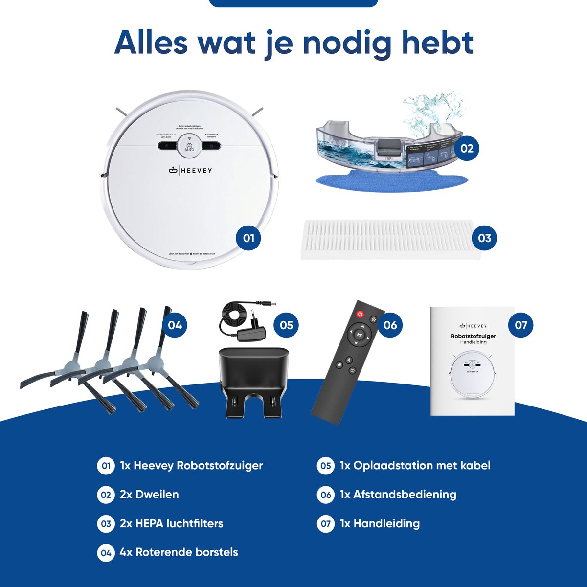 Heevey Robotstofzuiger met dweilfunctie