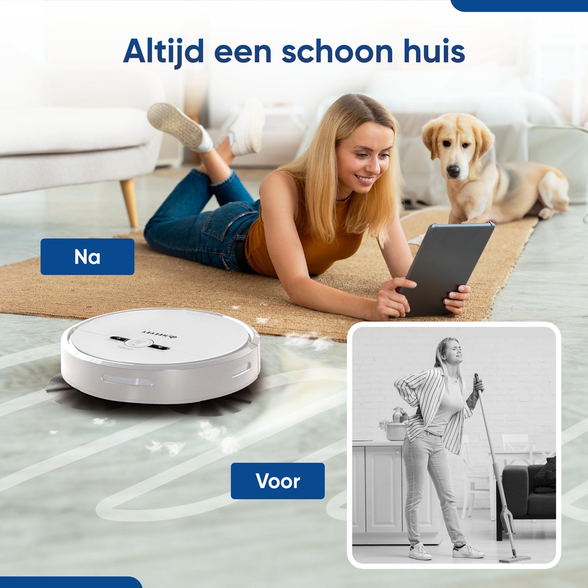 Heevey Robotstofzuiger met dweilfunctie
