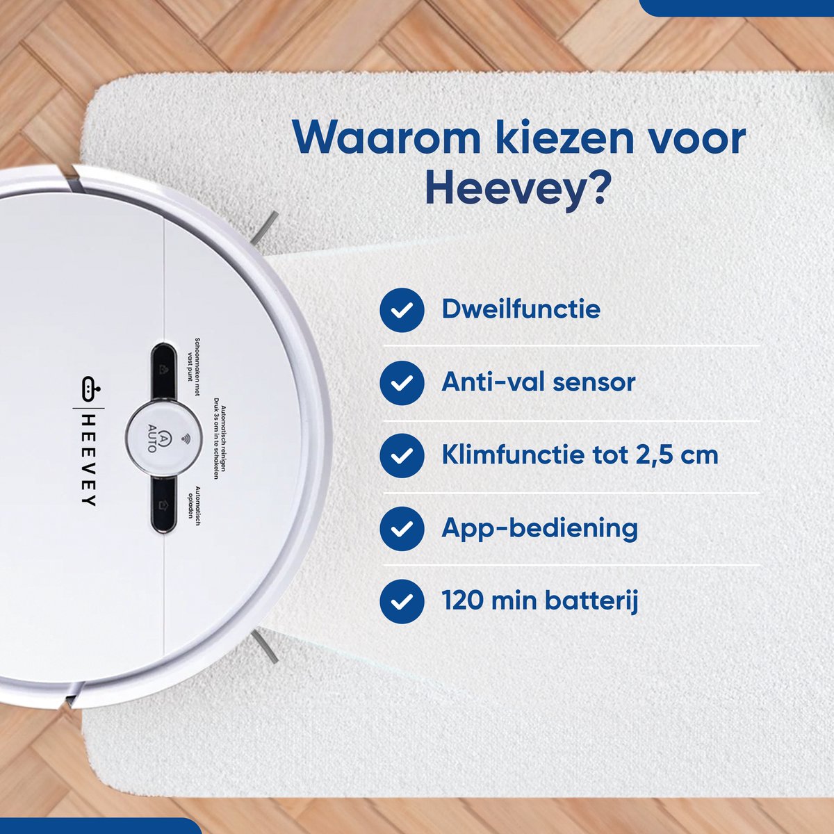 Heevey Robotstofzuiger met dweilfunctie