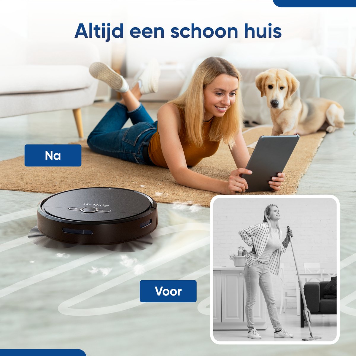 Heevey Robotstofzuiger met Dweilfunctie