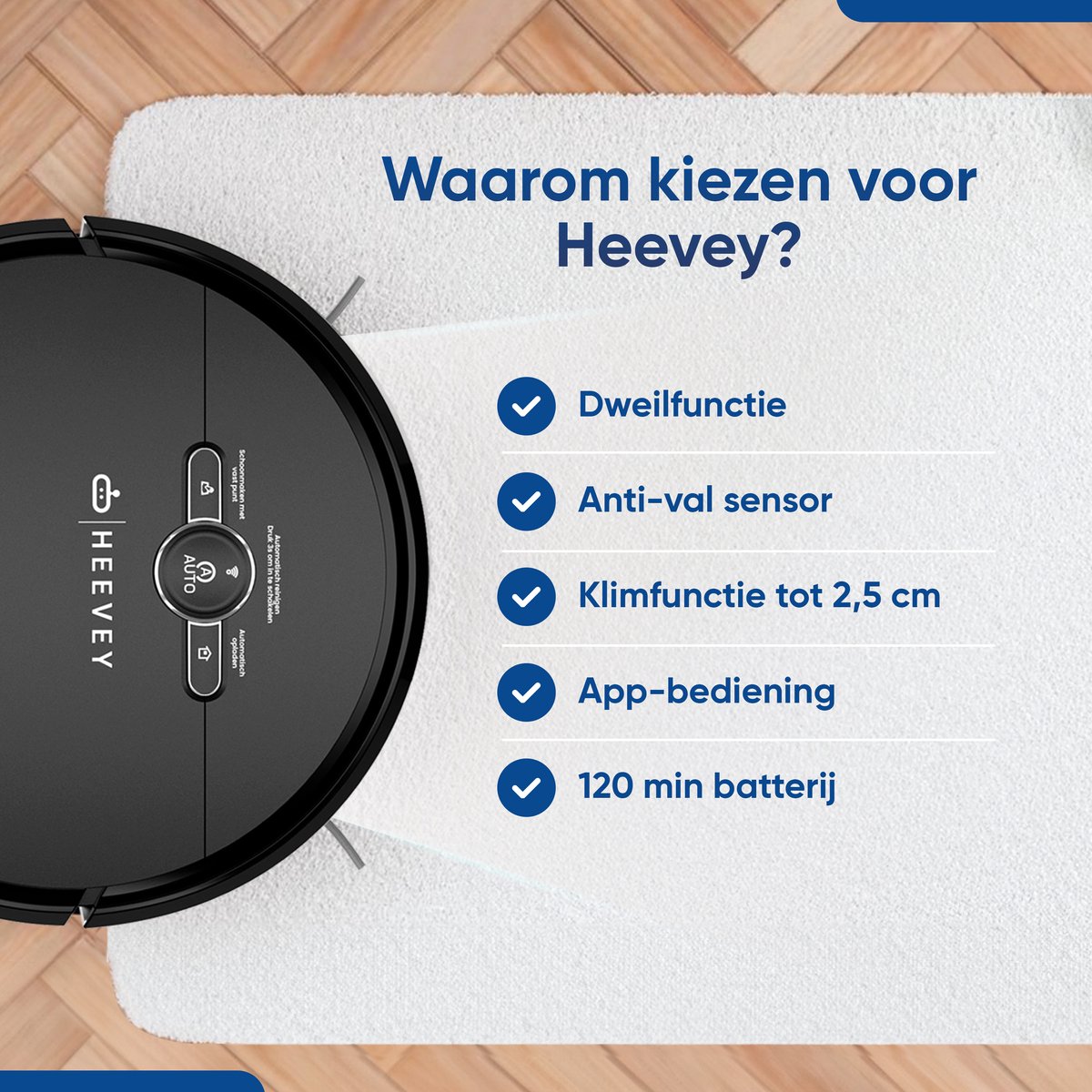 Heevey Robotstofzuiger met Dweilfunctie