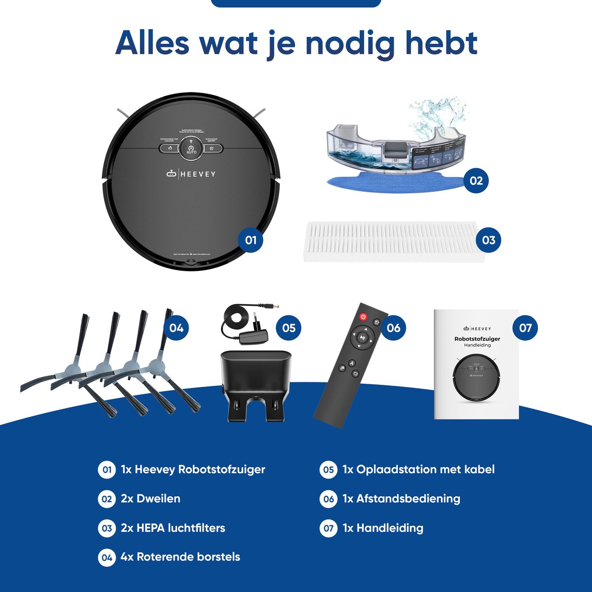 Heevey Robotstofzuiger met Dweilfunctie