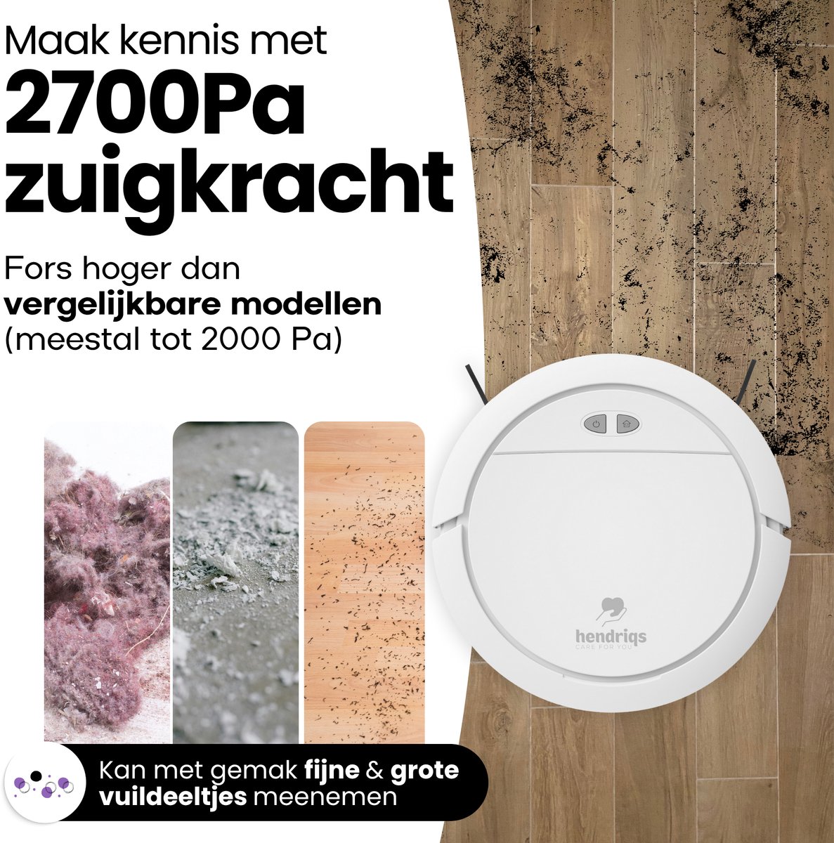 Hendriqs Robotstofzuiger met Dweilfunctie en Laadstation