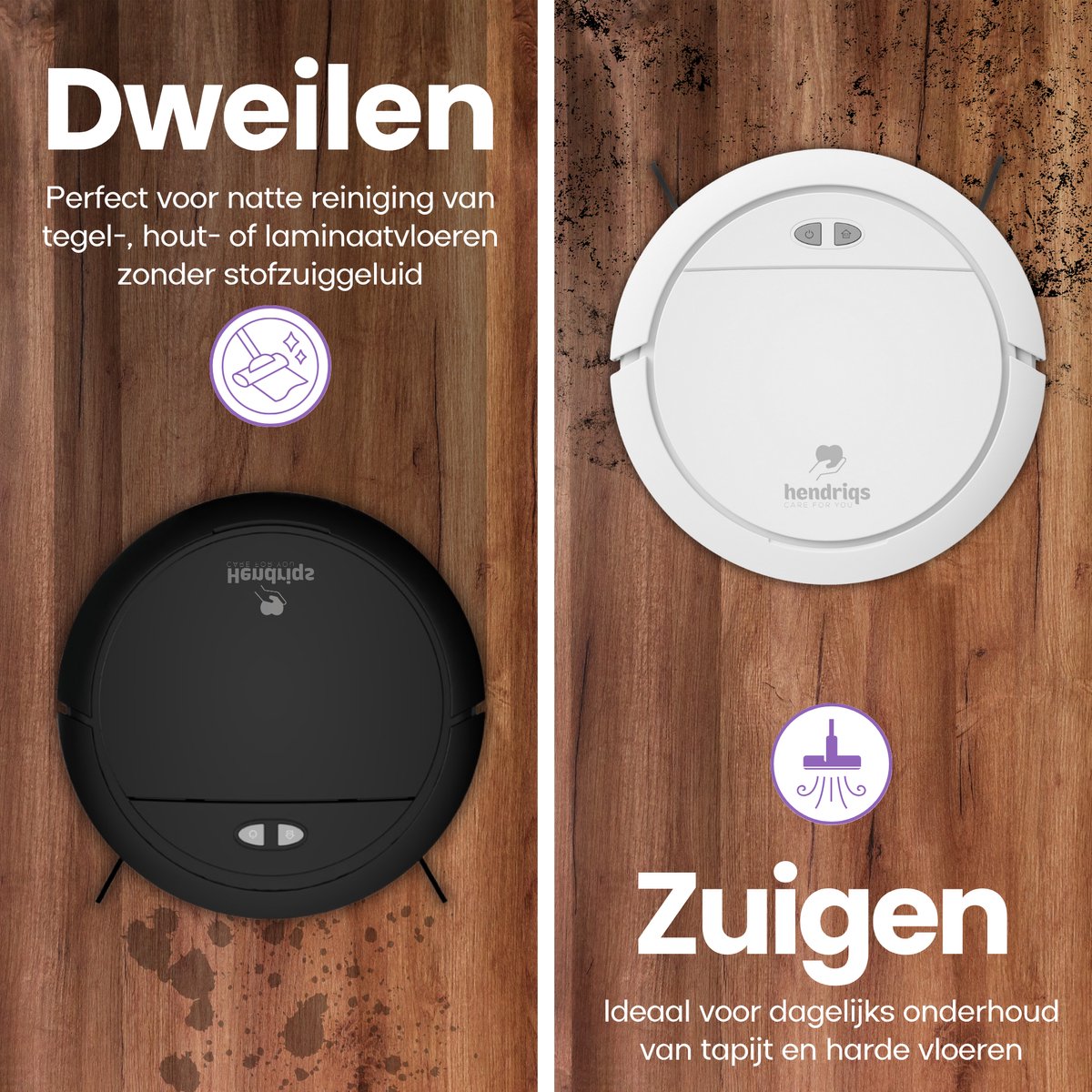 Hendriqs Robotstofzuiger met Dweilfunctie en Laadstation