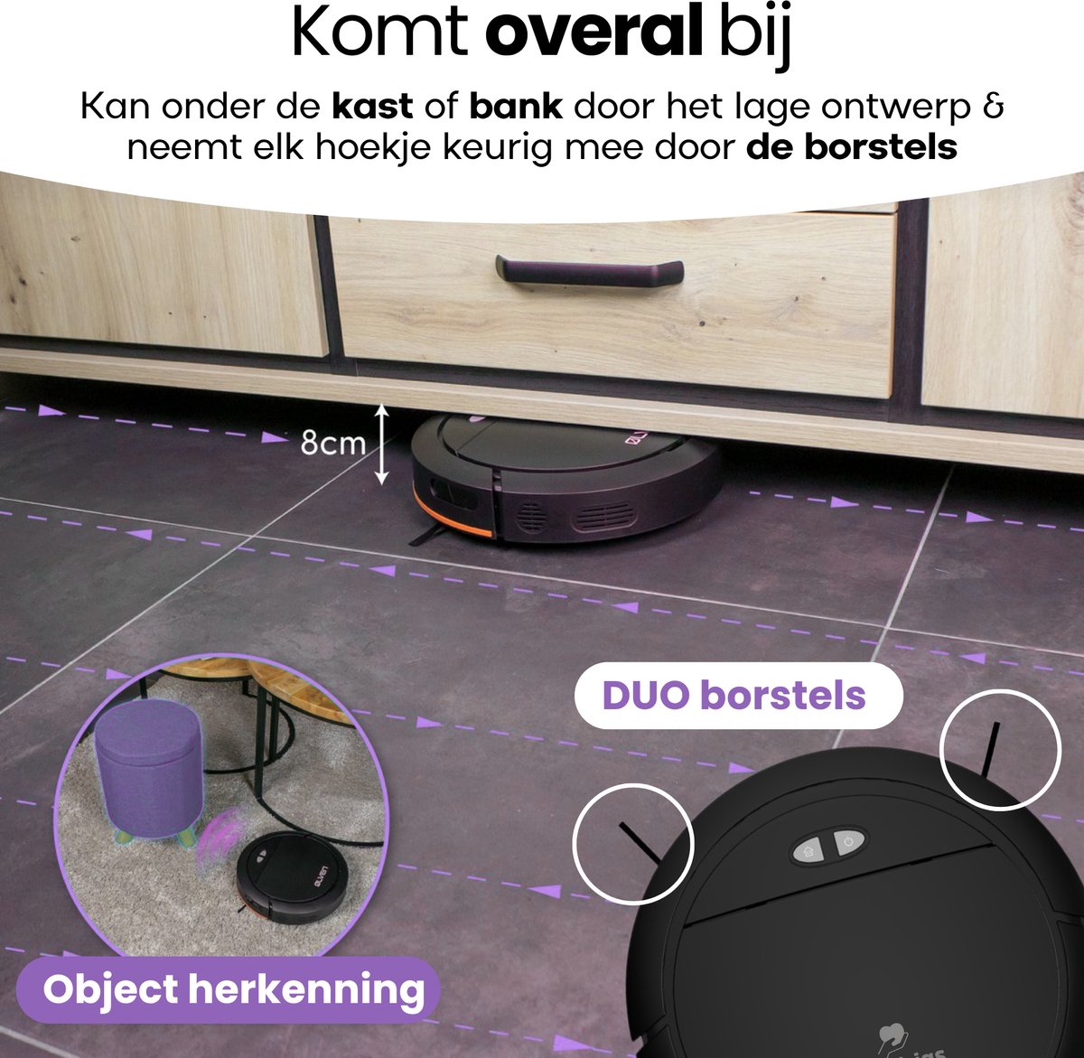 Hendriqs Robotstofzuiger met Dweilfunctie en Laadstation