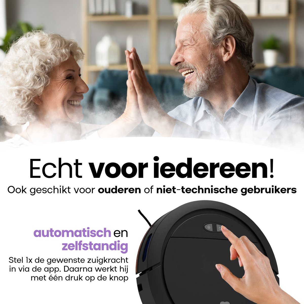 Hendriqs Robotstofzuiger met Dweilfunctie en Laadstation