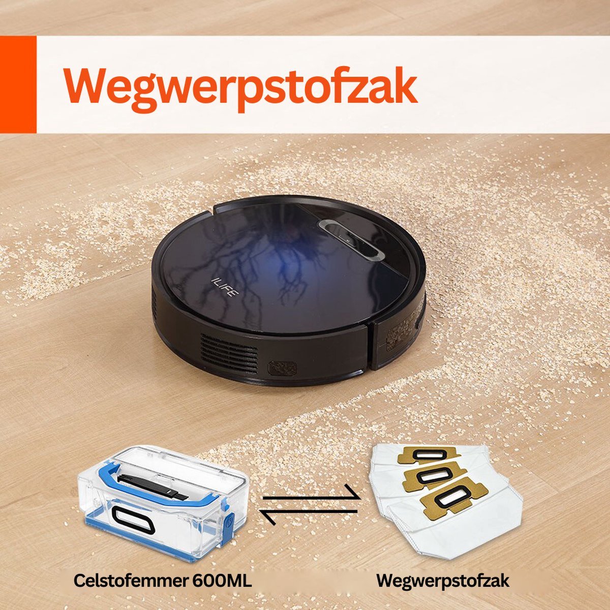 ILIFE B5 Max Robotstofzuiger Majesticmania Zwart