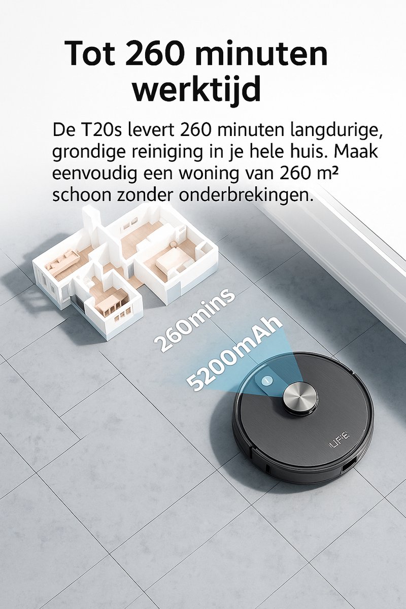 Ilife T20 S Robotstofzuiger met laadstation